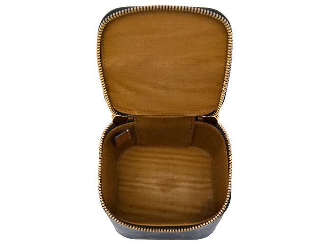 Céline Celine Vanity Case Mini Triomphe in tela rivestita marrone Marrone scuro - vista 4