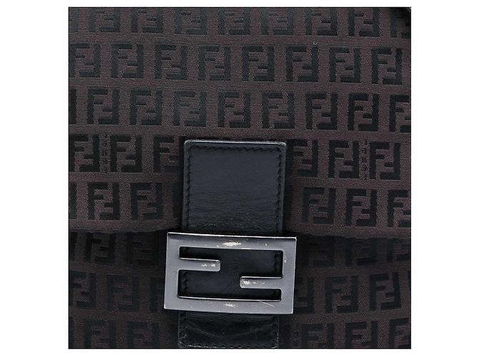 Fendi Marrone Zucchino Canvas Crossbody Marrone scuro - vista 5