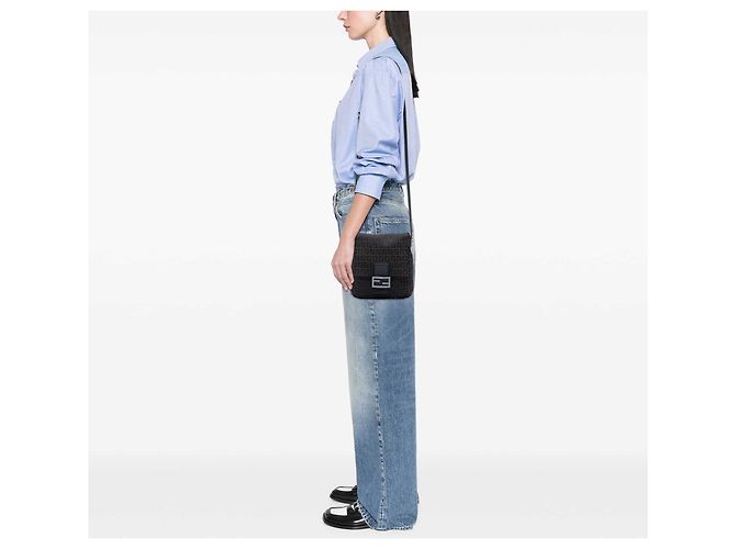 Fendi Marrone Zucchino Canvas Crossbody Marrone scuro - vista 6