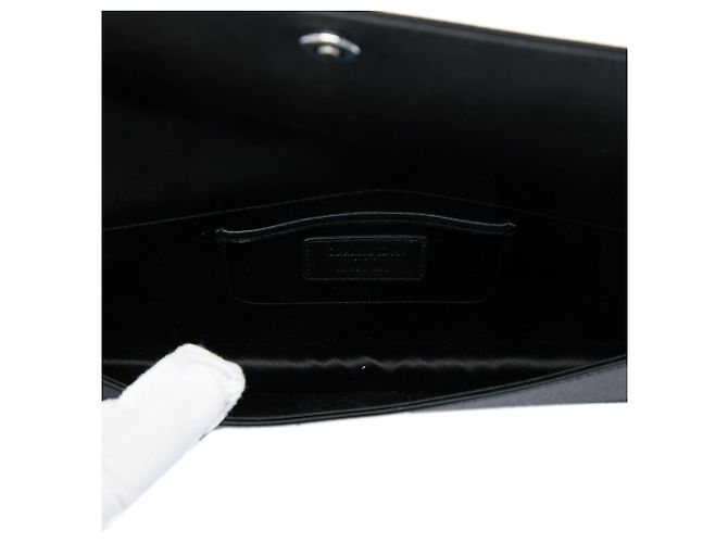 Clutch Dior in raso nero con paillettes e catena - vista 4
