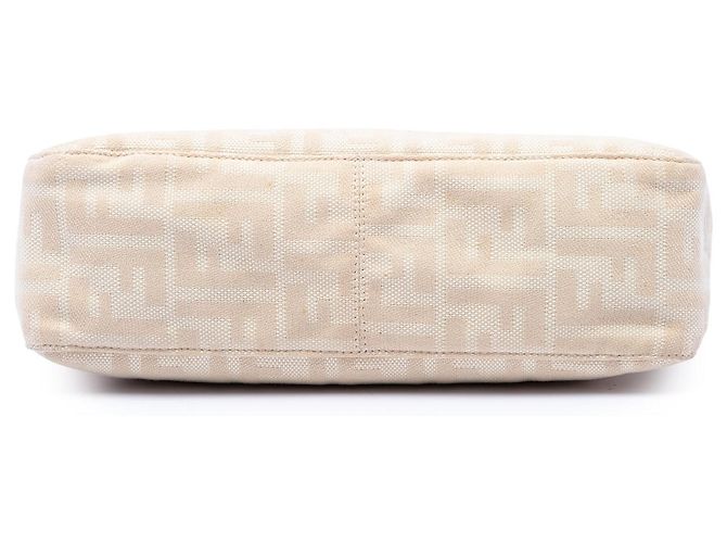Borsa a tracolla Fendi in tela Zucca beige - vista 3
