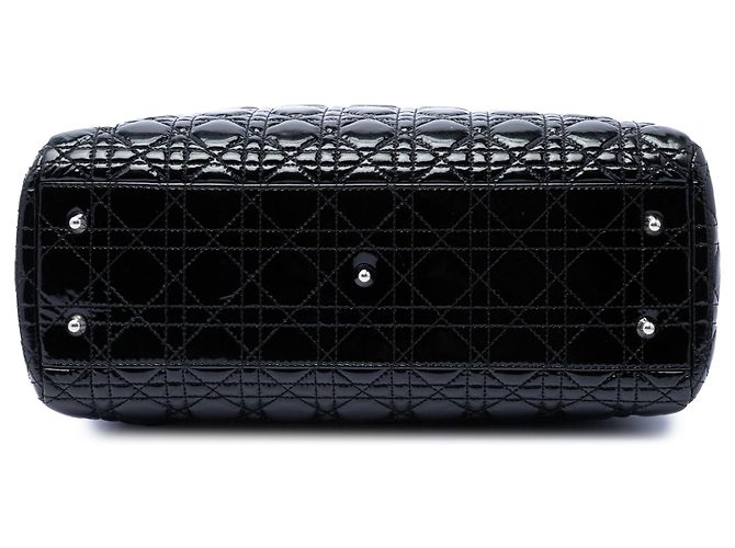 Dior Black Large Patent Cannage Lady Dior Soft Shopping Tote Nero - vista 3