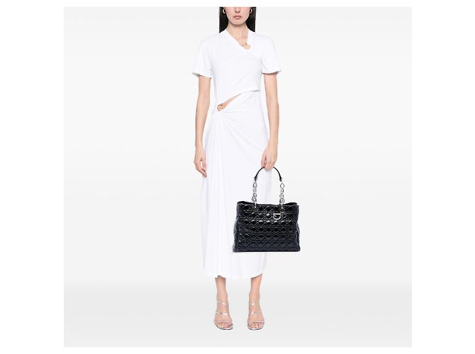 Dior Black Large Patent Cannage Lady Dior Soft Shopping Tote Nero - vista 6