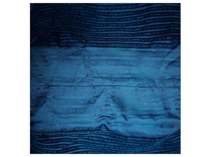 Tote Aperto Convertibile Prada Blue Vitello Daino - vista 4