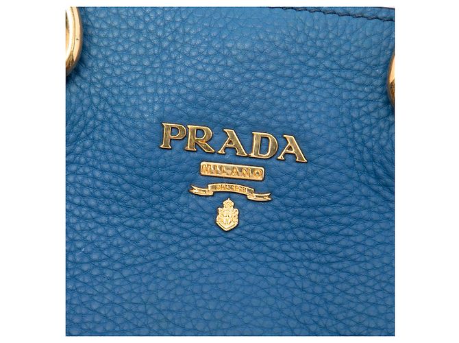 Tote Aperto Convertibile Prada Blue Vitello Daino - vista 5