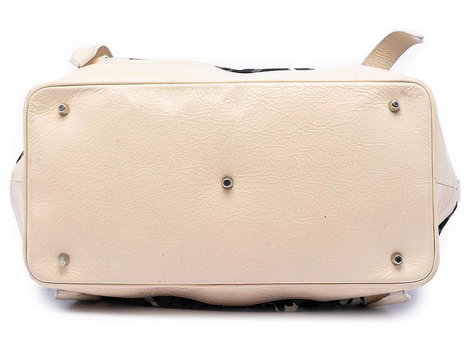 Borsa satchel Burberry Gray Floral Beat Check Nylon e vernice Marrone Grigio antracite - vista 3
