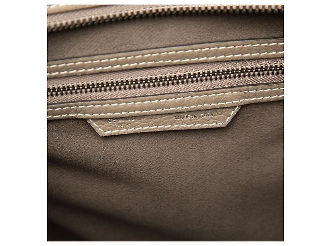 Céline Borsa Tote Mini Luggage in pelle di vitello marrone Celine Taupe - vista 5