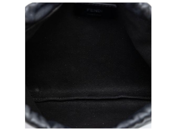 Borsa Pack Pouch in pelle nera Fendi Nero - vista 4