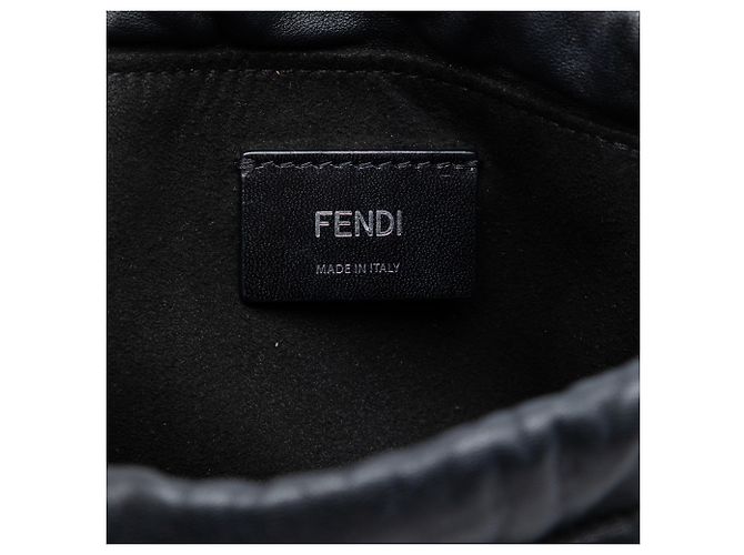 Borsa Pack Pouch in pelle nera Fendi Nero - vista 5