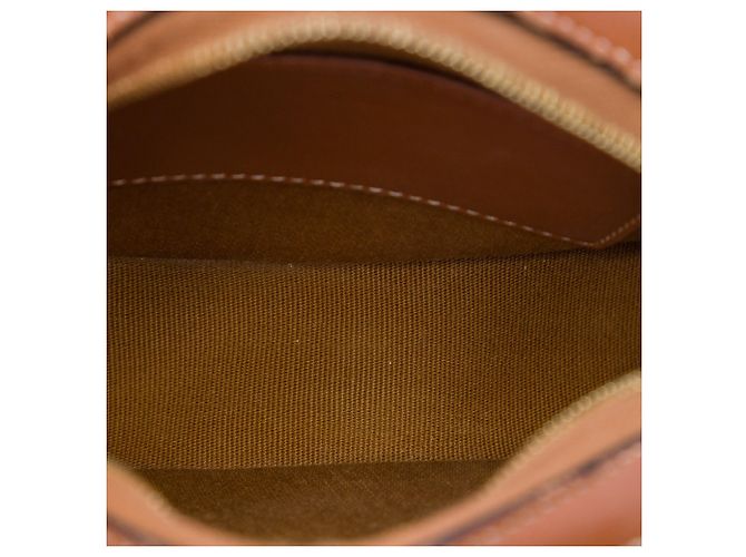 Céline Celine Weiße Triomphe beschichtete Canvas Bestickte Rundtasche mit Gurt - Ansicht 4