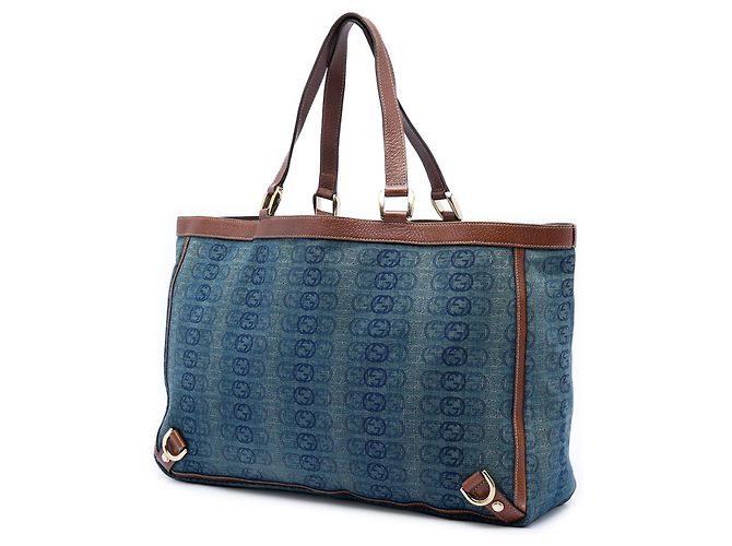 Tote Abbey D Ring in denim blu Gucci con Interlocking G - vista 2