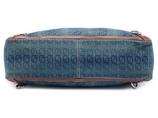 Tote Abbey D Ring in denim blu Gucci con Interlocking G - vista 3