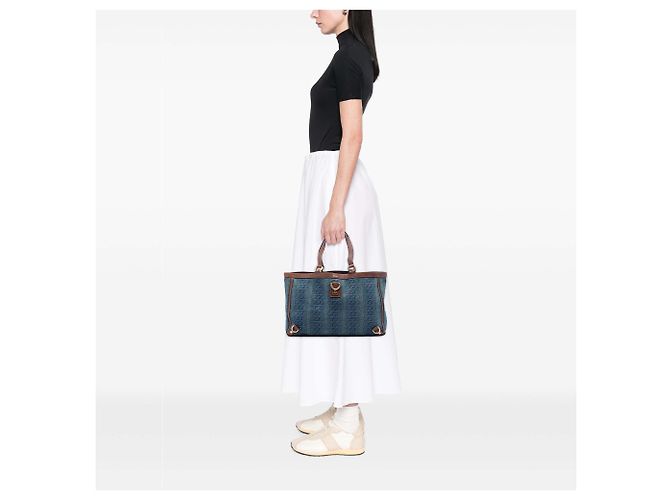 Tote Abbey D Ring in denim blu Gucci con Interlocking G - vista 5