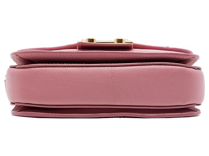 Miu Miu Borsa a tracolla in pelle di capra rosa Madras - vista 3