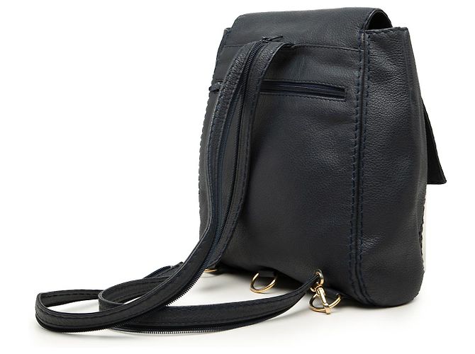Saint Laurent Blue Embossed Leather Backpack Navy blue - view 2