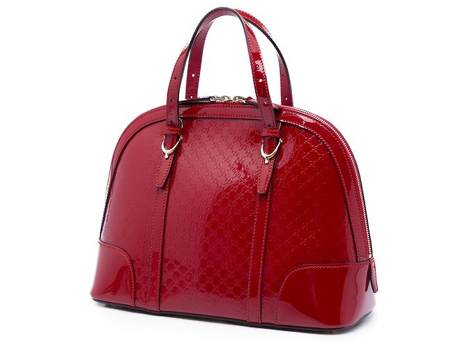Borsa Gucci Red Small Microguccissima in vernice Nice Dome Rosso - vista 2