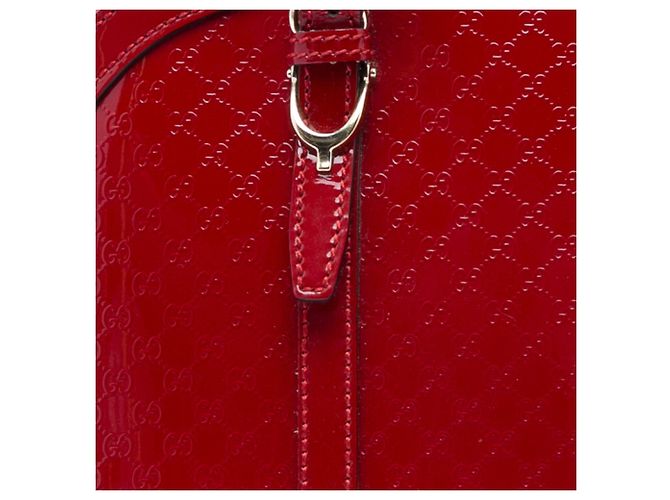 Borsa Gucci Red Small Microguccissima in vernice Nice Dome Rosso - vista 5