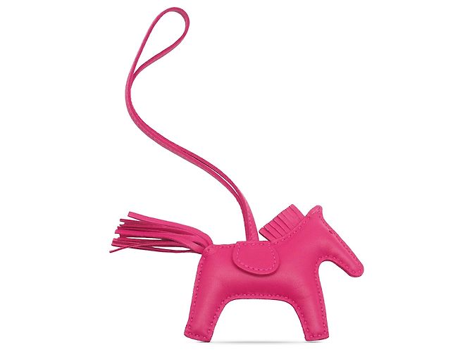 Charm per borsa Hermès Pink Milo agnello GriGri Rodeo PM Rosa - vista 2
