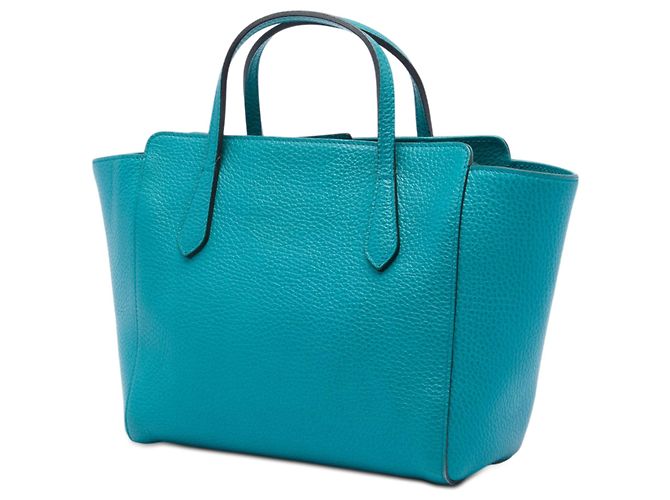 Borsa a mano Mini Swing in vitello blu Gucci Turchese - vista 2