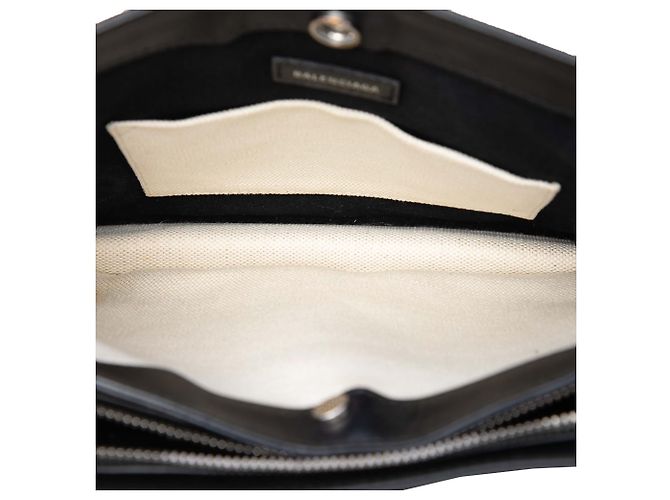 Pochette M Balenciaga in tela bianca e blu navy con tracolla Bianco - vista 4