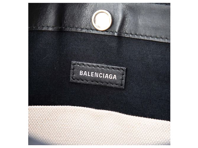 Pochette M Balenciaga in tela bianca e blu navy con tracolla Bianco - vista 5