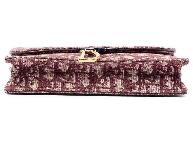 Dior Saddle Wallet On Chain aus rotem Oblique Canvas Bordeaux - Ansicht 3