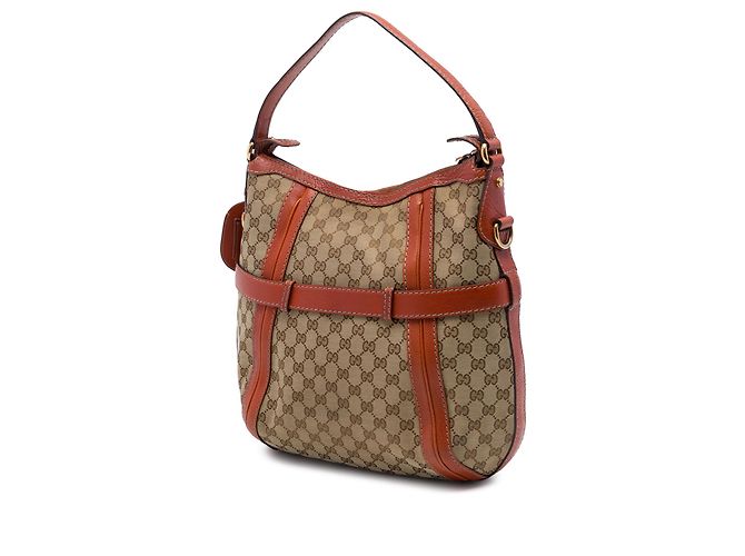 Borsa a tracolla Gucci Beige Medium GG Canvas - vista 2