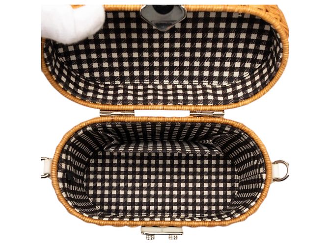 Miu Miu Korbflecht-Handtasche in Braun - Ansicht 4