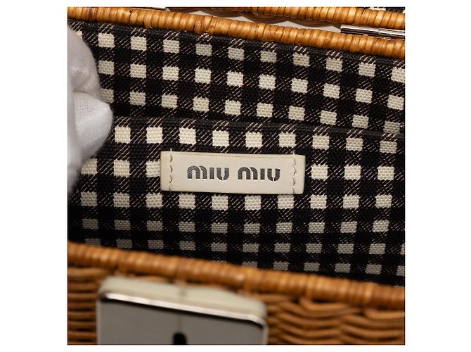 Miu Miu Korbflecht-Handtasche in Braun - Ansicht 5