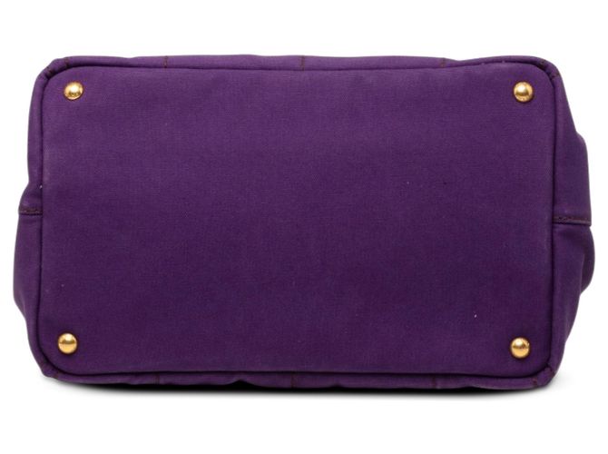 Tote en toile Canapa violette avec logo Prada Violet foncé - vue 3