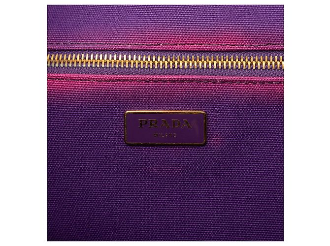 Tote en toile Canapa violette avec logo Prada Violet foncé - vue 5