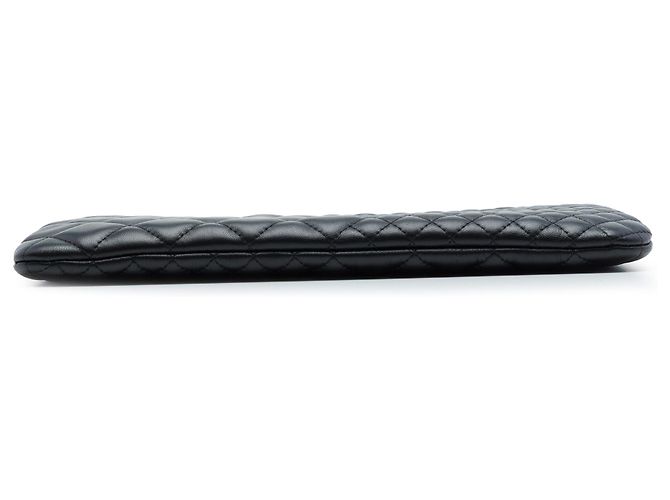 Chanel Black Medium Bi Quilted Lambskin O Case Clutch Nero - vista 3