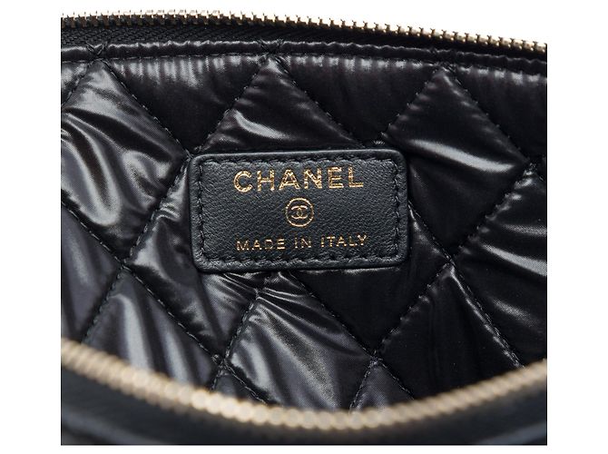 Chanel Black Medium Bi Quilted Lambskin O Case Clutch Nero - vista 5