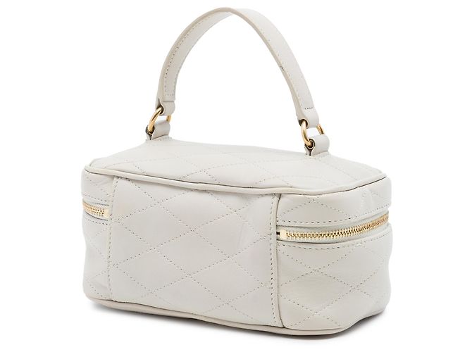 Borsa vanity Gaby in agnello trapuntato bianco mini Saint Laurent Bianco sporco - vista 2