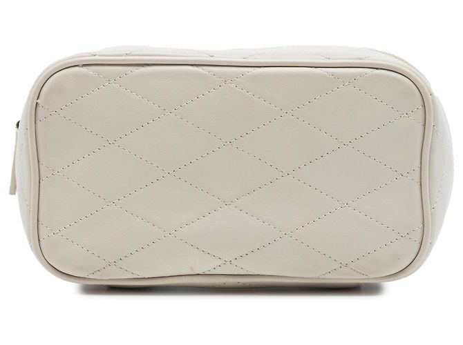 Borsa vanity Gaby in agnello trapuntato bianco mini Saint Laurent Bianco sporco - vista 3