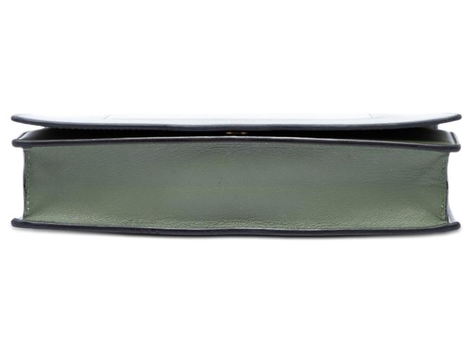 16 Céline Celine Green Bicolor Leather Frame Wallet on Chain Olive green - view 3