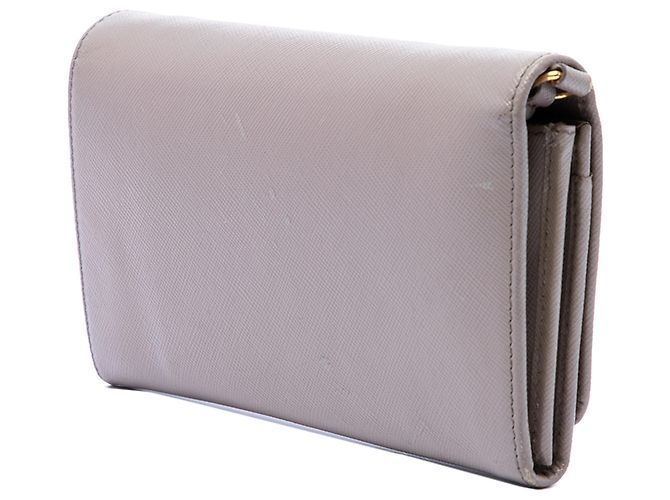Portafoglio con tracolla in Saffiano marrone Prada Taupe - vista 2