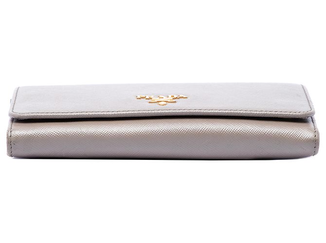 Portafoglio con tracolla in Saffiano marrone Prada Taupe - vista 3
