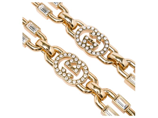 Gucci Tracolla a catena in oro placcato e strass D'oro - vista 3