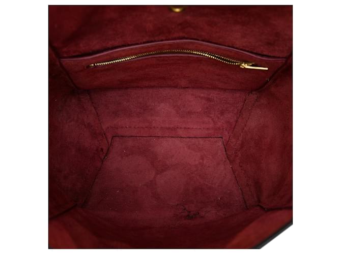 Céline Borsa a secchiello Celine Red Small Leather Seau Sangle Rosso Bordò - vista 4
