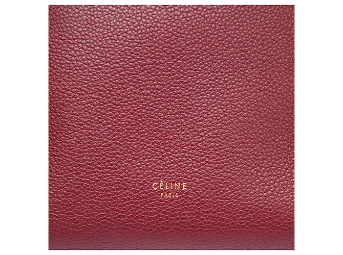 Céline Borsa a secchiello Celine Red Small Leather Seau Sangle Rosso Bordò - vista 5