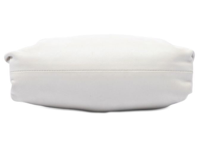 Bottega Veneta White Lambskin The Mini Pouch Crossbody Bianco Bianco sporco - vista 3