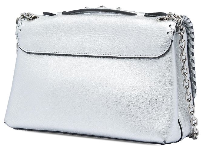 Borsa Louis Vuitton Silver Metallic Cuir Plume Ecume Very Chain Argento - vista 2
