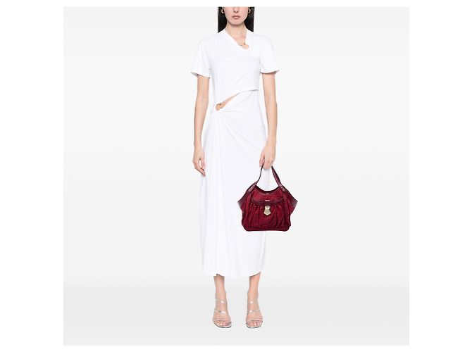 Fendi Chef Tote aus rotem Zucca Canvas Bordeaux - Ansicht 6