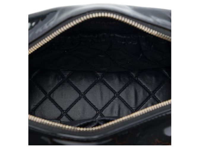 Pochette cosmetici Chanel Black CC trapuntata in vernice Nero - vista 4
