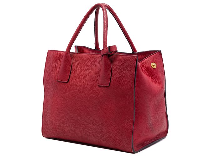 Tote Open Convertible in Vitello Daino rosso Prada - vista 2