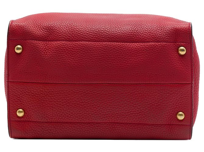 Tote Open Convertible in Vitello Daino rosso Prada - vista 3