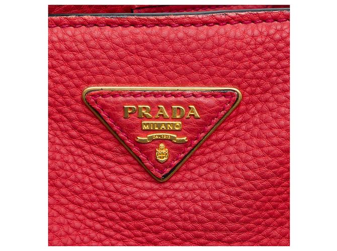 Tote Open Convertible in Vitello Daino rosso Prada - vista 5