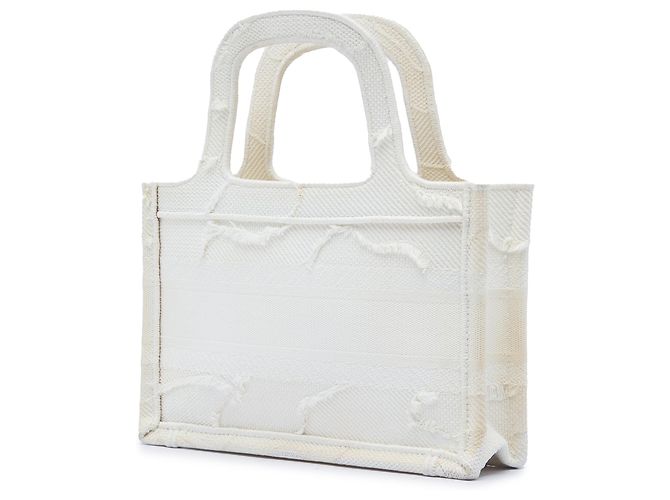 Dior Mini Book Tote en lona blanca bordada con camuflaje Blanco - vista 2