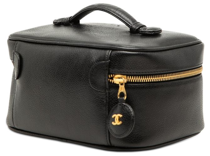 Vanity Beauty Case Chanel Black CC Caviar Nero - vista 2